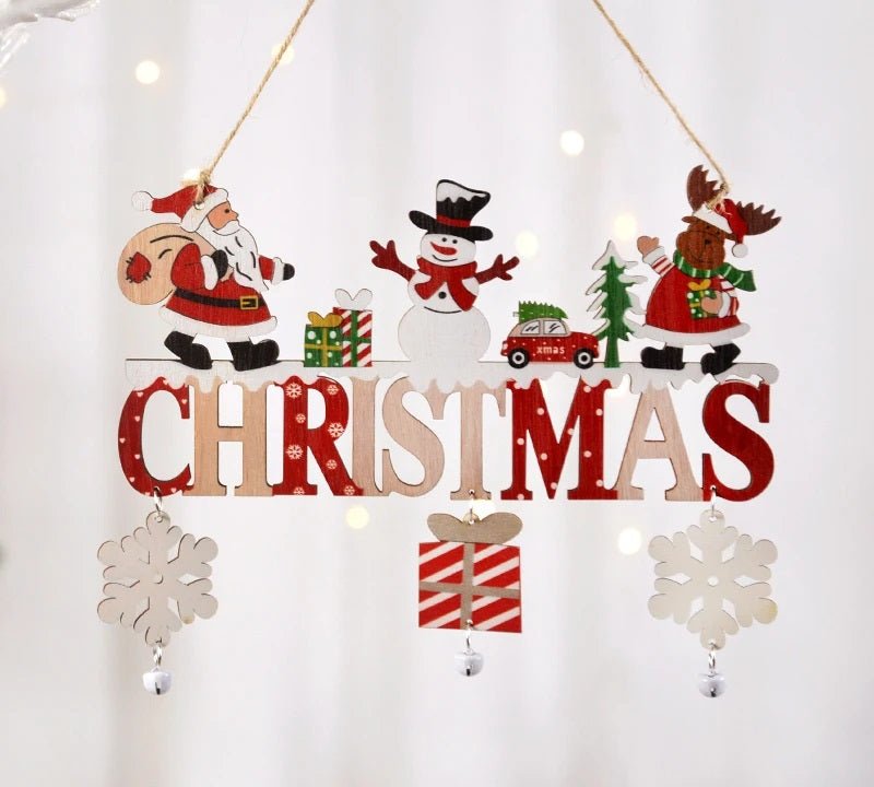 Gnome Santa Claus Wooden Hanging Ornament Signage – Festive Christmas Decoration for Home, Door, and Tree, Perfect for Holiday Cheer