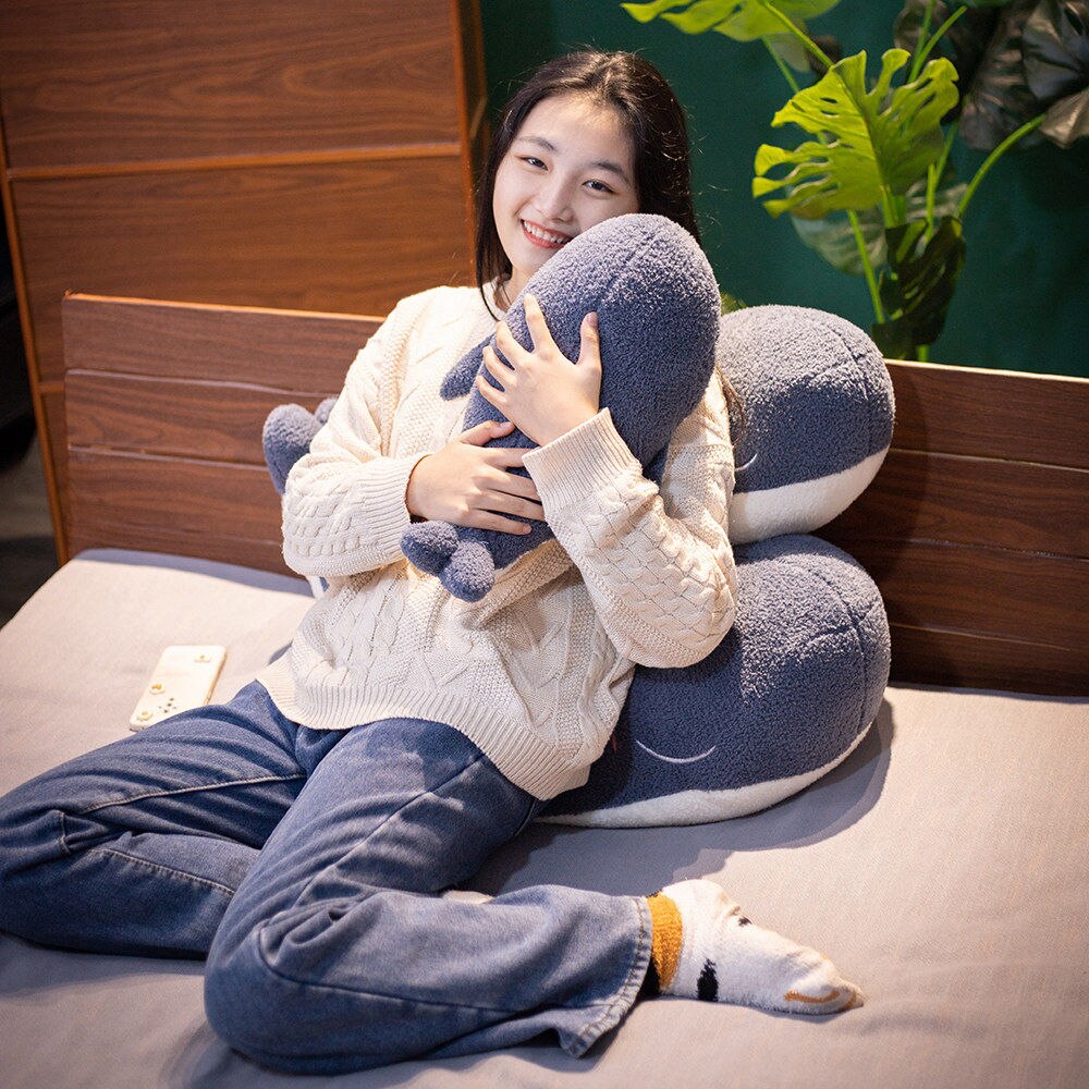 Adorable Fluffy Blue Whale Plushie