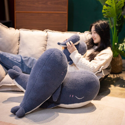 Adorable Fluffy Blue Whale Plushie