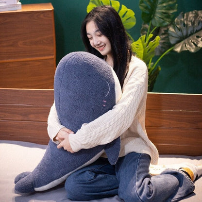 Adorable Fluffy Blue Whale Plushie