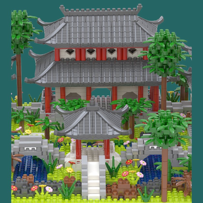 Ancient Dynasty Kingdom with Shrines Nano Building Set Collection