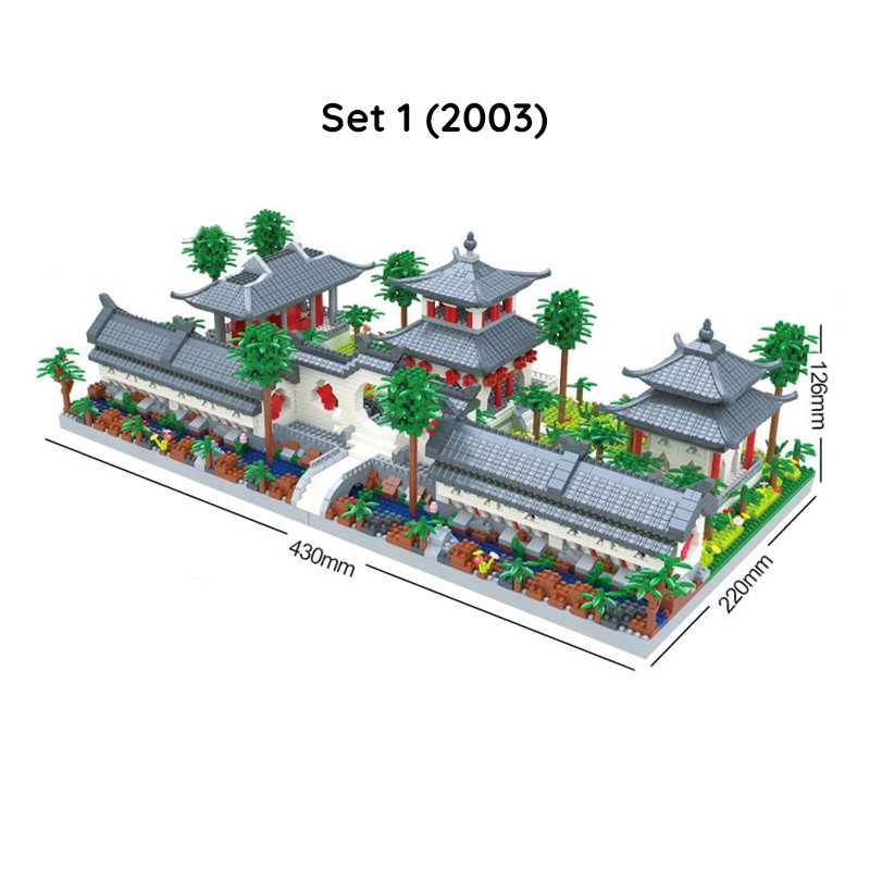 Ancient Dynasty Kingdom with Shrines Nano Building Set Collection