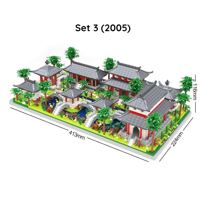 Ancient Dynasty Kingdom with Shrines Nano Building Set Collection