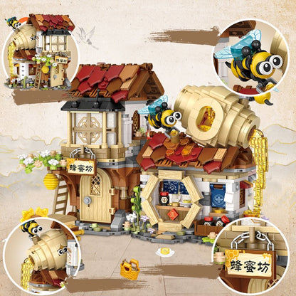Ancient Honey Bee & Bacon Shops Micro Building Set Collection