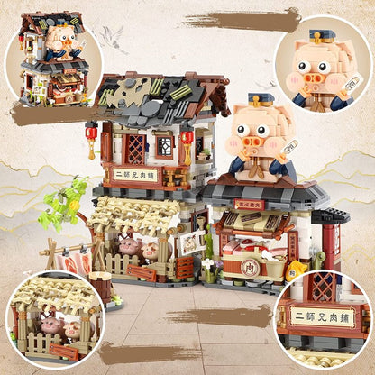 Ancient Honey Bee & Bacon Shops Micro Building Set Collection