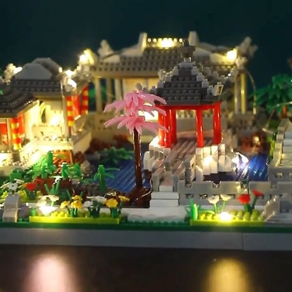 Ancient Pagoda Village with Lake Nano Building Blocks