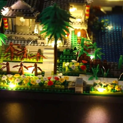 Ancient Pagoda Village with Lake Nano Building Blocks