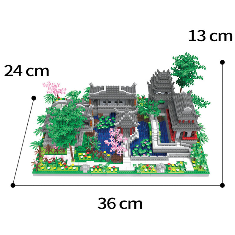 Ancient Pagoda Village with Lake Nano Building Blocks