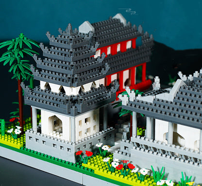 Ancient Pagoda Village with Lake Nano Building Blocks