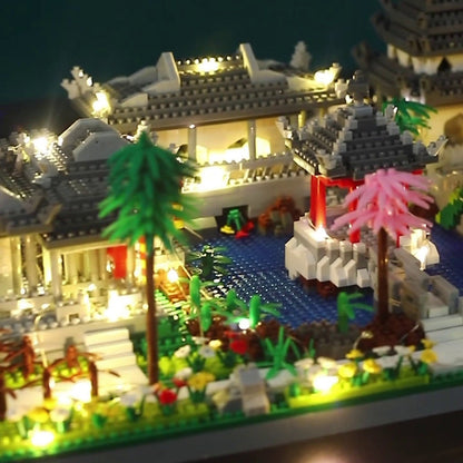 Ancient Pagoda Village with Lake Nano Building Blocks