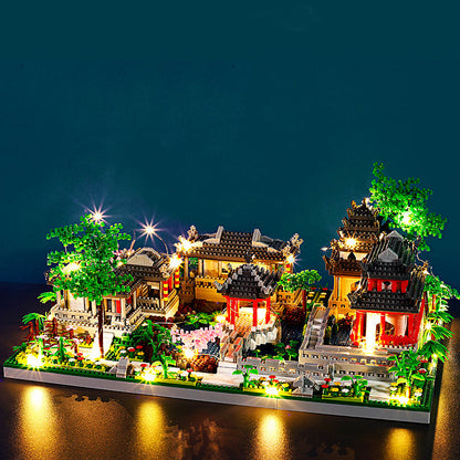 Ancient Pagoda Village with Lake Nano Building Blocks