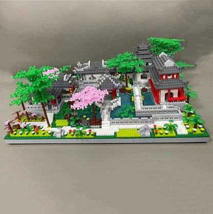 Ancient Pagoda Village with Lake Nano Building Blocks