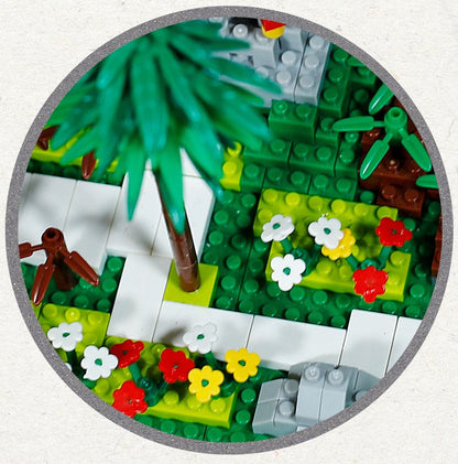 Ancient Pagoda Village with Lake Nano Building Blocks