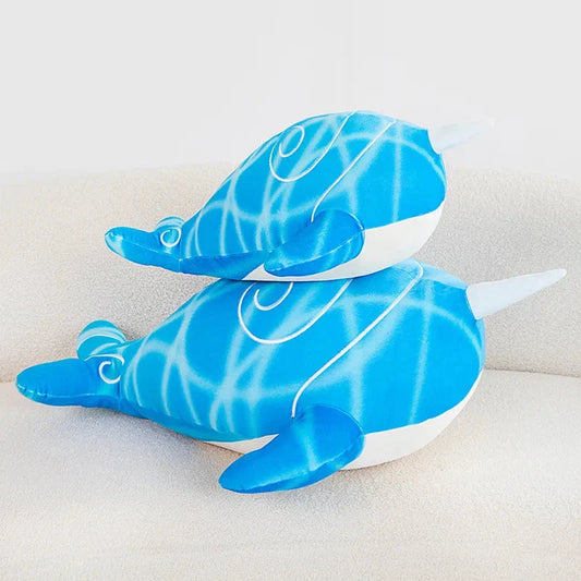 Anime Childe Tartaglia Blue Narwhal Whale Plush