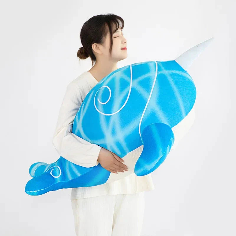Anime Childe Tartaglia Blue Narwhal Whale Plush