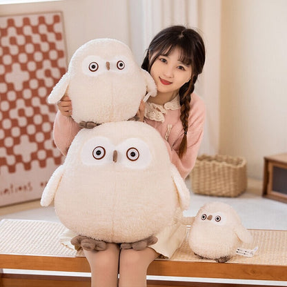 Biege Shocked Chonky Owl Plushie