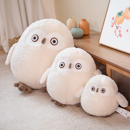 Biege Shocked Chonky Owl Plushie