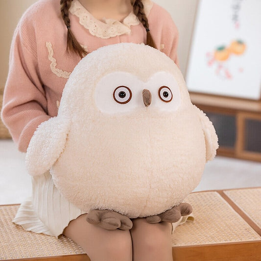 Biege Shocked Chonky Owl Plushie