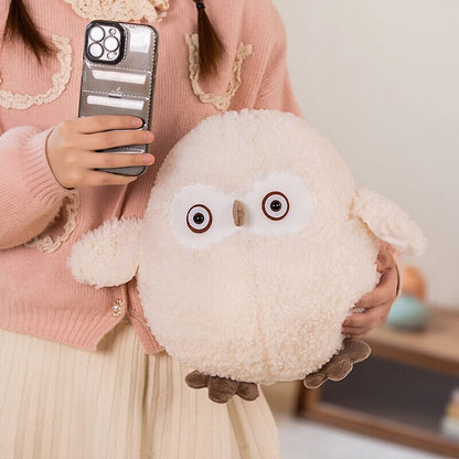 Biege Shocked Chonky Owl Plushie