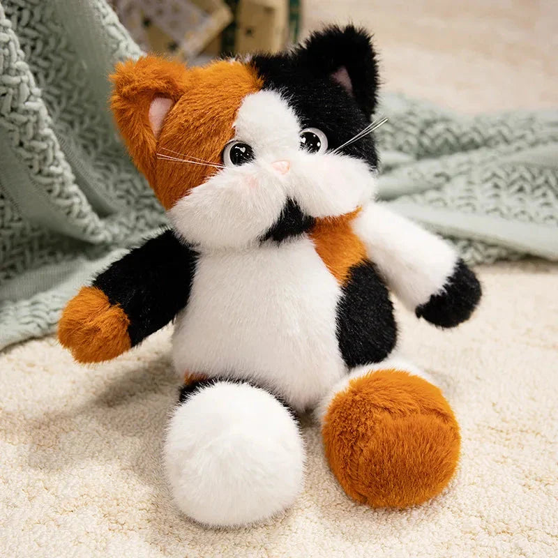 Big-eyed Calico Siamese Cat Plush Friends