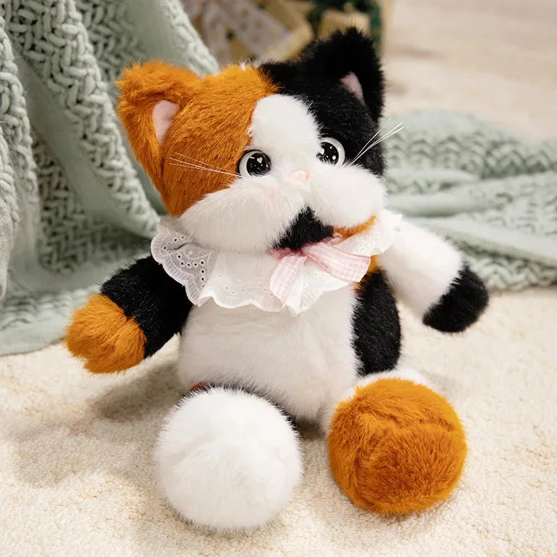 Big-eyed Calico Siamese Cat Plush Friends