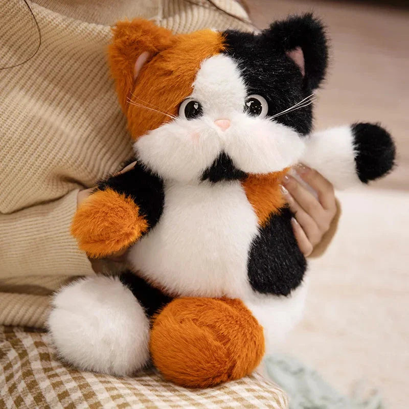 Big-eyed Calico Siamese Cat Plush Friends