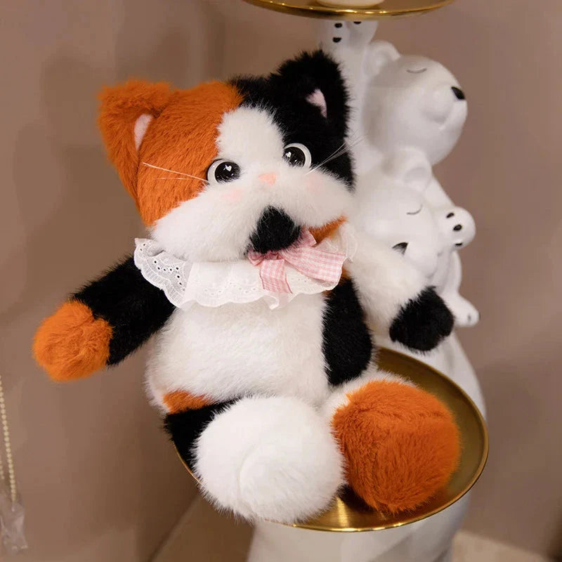 Big-eyed Calico Siamese Cat Plush Friends