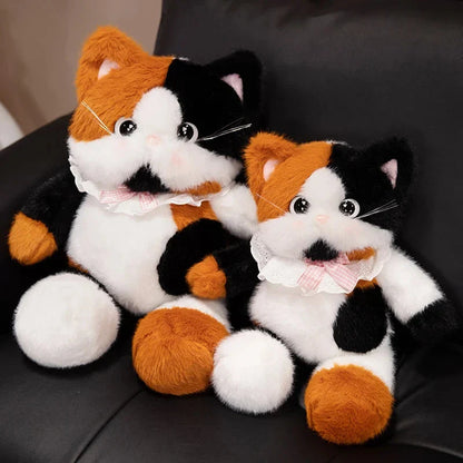 Big-eyed Calico Siamese Cat Plush Friends