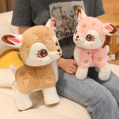 Blossom & Maple Kawaii Pink Brown Deer Plushies