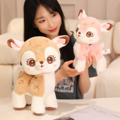 Blossom & Maple Kawaii Pink Brown Deer Plushies
