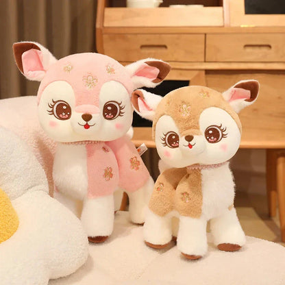 Blossom & Maple Kawaii Pink Brown Deer Plushies