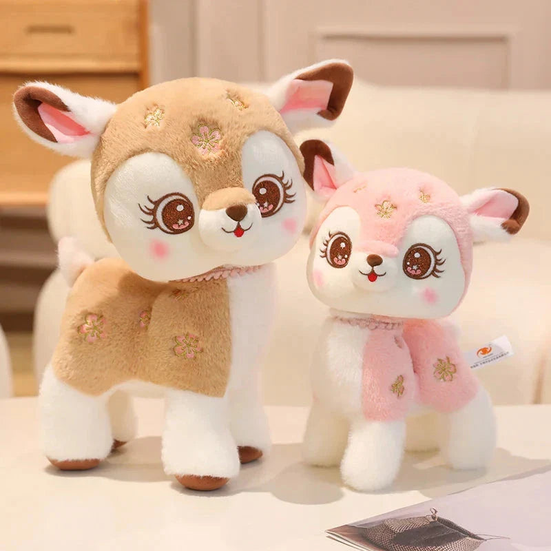 Blossom & Maple Kawaii Pink Brown Deer Plushies