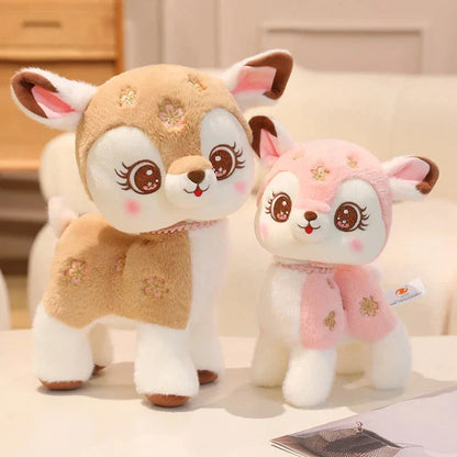 Blossom & Maple Kawaii Pink Brown Deer Plushies