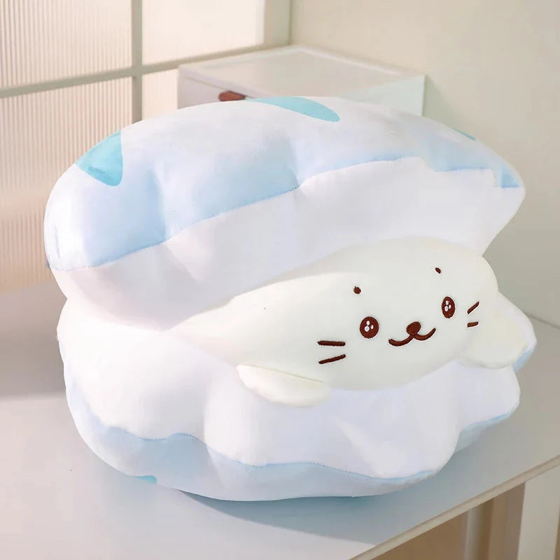 Blue Oyster White Seal Plushie