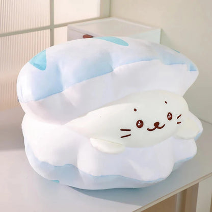 Blue Oyster White Seal Plushie