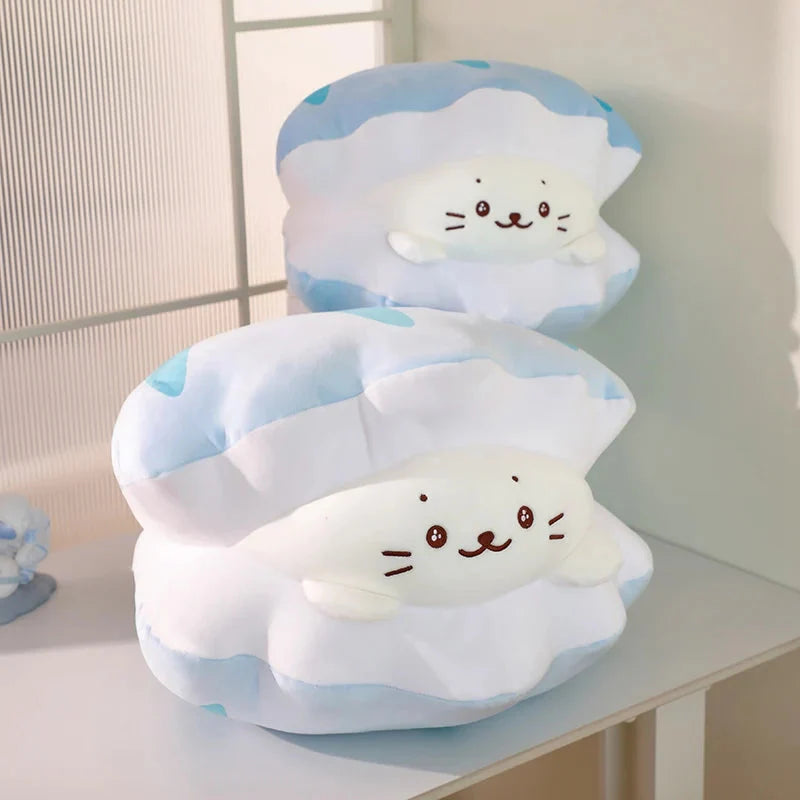 Blue Oyster White Seal Plushie