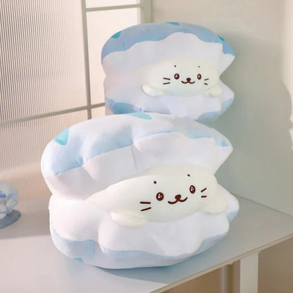 Blue Oyster White Seal Plushie