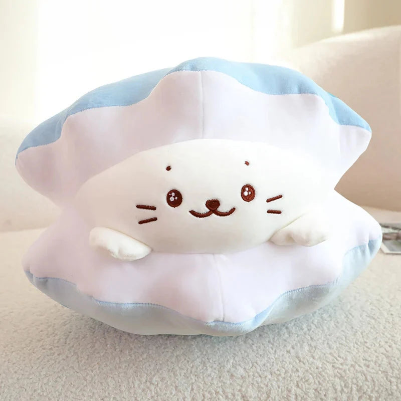 Blue Oyster White Seal Plushie