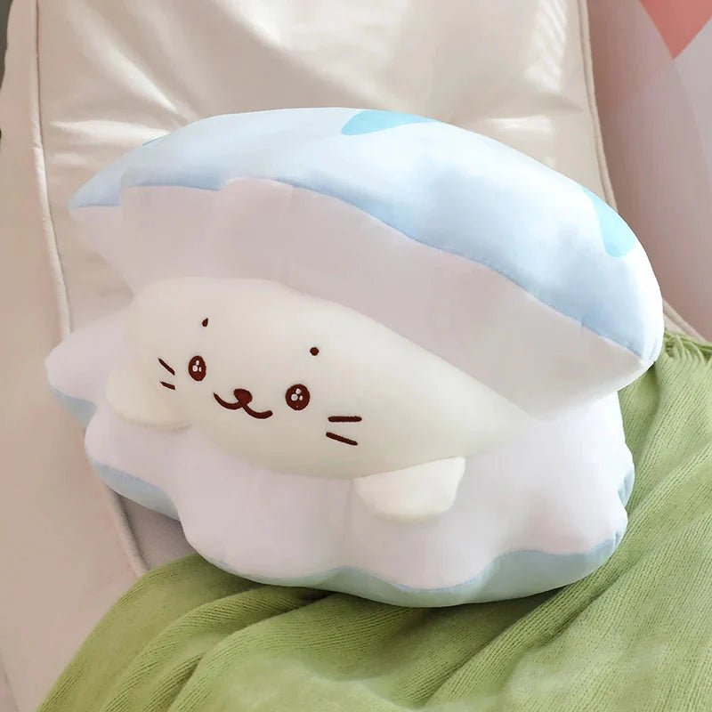Blue Oyster White Seal Plushie