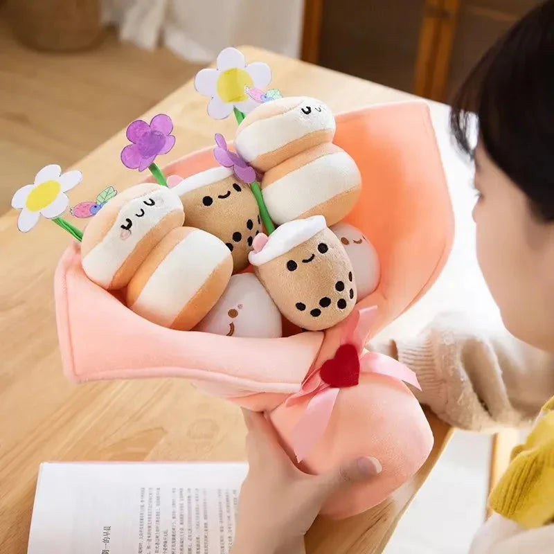 Boba Bubble Tea Flower Bouquet Plushie
