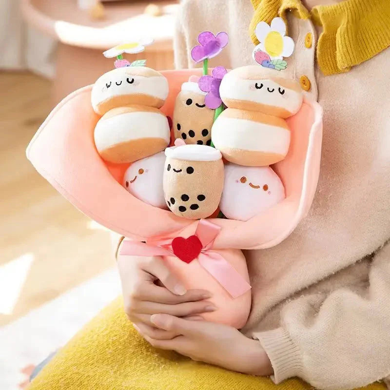Boba Bubble Tea Flower Bouquet Plushie