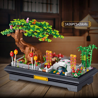 Bonsai Bamboo Tree Lake Scene Nano Building Set