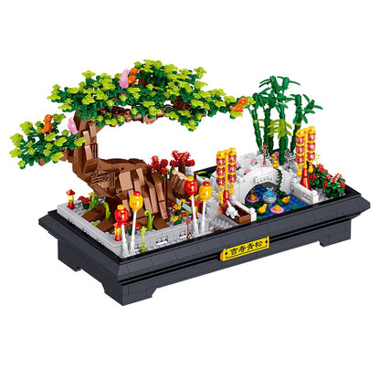 Bonsai Bamboo Tree Lake Scene Nano Building Set
