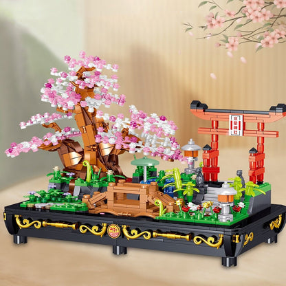 Bonsai Cherry Blossom Sakura Shrine Nano Building Sets