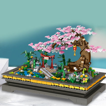 Bonsai Cherry Blossom Sakura Shrine Nano Building Sets