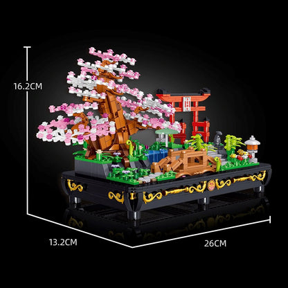 Bonsai Cherry Blossom Sakura Shrine Nano Building Sets