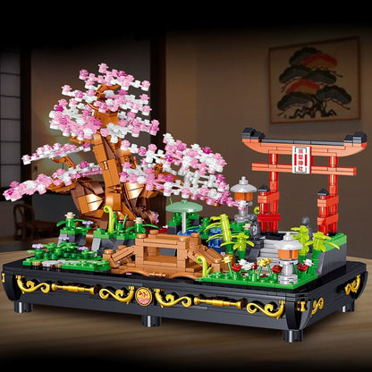 Bonsai Cherry Blossom Sakura Shrine Nano Building Sets