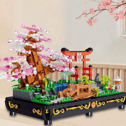 Bonsai Cherry Blossom Sakura Shrine Nano Building Sets