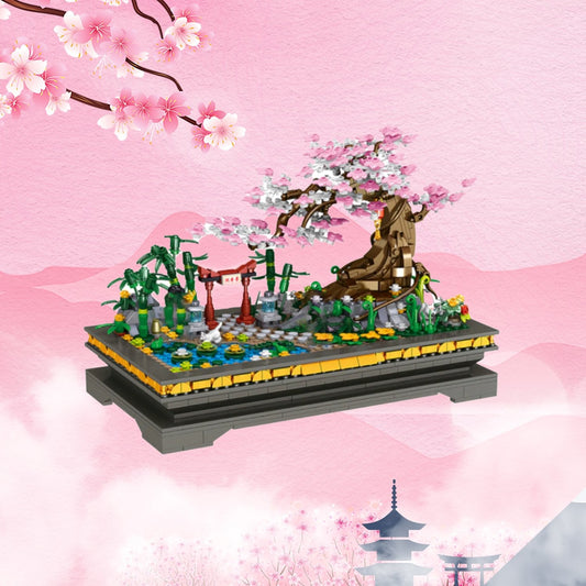 Bonsai Cherry Blossom Sakura Shrine Nano Building Sets