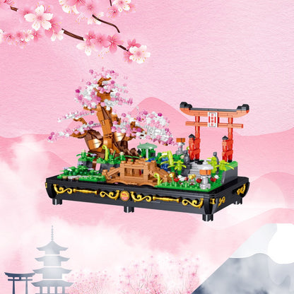 Bonsai Cherry Blossom Sakura Shrine Nano Building Sets